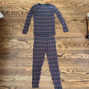 KicKee Kids London Guard Cozy Kids Pajamas in Gray/Red Christmas soft stretchy